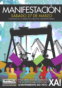 Cartaz da mobilizaci&oacute;n cidad&aacute; en Ferrolterra o pasado marzo