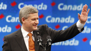 Stephen Harper, primeiro ministro do Canad&aacute; e l&iacute;der do Partido Conservador