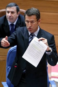 Alberto N&uacute;&ntilde;ez Feijoo, nunha intervenci&oacute;n no Parlamento
