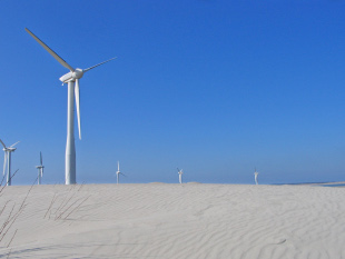 Mu&iacute;&ntilde;os e&oacute;licos nunha zona costeira