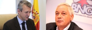 Afonso Rueda (PPdeG) e Guillerme V&aacute;zquez (BNG), asinantes do manifesto en representaci&oacute;n das s&uacute;as formaci&oacute;ns