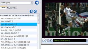 Sopcast, un dos programas aos que enlaza Rojadirecta, deixa ver o f&uacute;tbol gratis por canais de televisi&oacute;n, moitos deles asi&aacute;ticos
