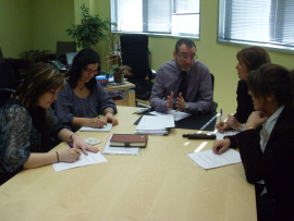 As presidentas do comit&eacute; de empresa durante a negociaci&oacute;n do convenio colectivo