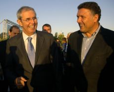 O presidente da Xunta en compa&ntilde;&iacute;a de Telmo Mart&iacute;n, ex alcalde de Sanxenxo