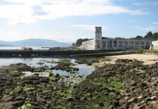 Os activistas de Verdegaia e Ecoloxistas en Acci&oacute;n chantaron unha bandeira negra en Salgueir&oacute;n