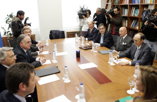 Xuntanza entre representantes das caixas, Xunta e Banco de Espa&ntilde;a