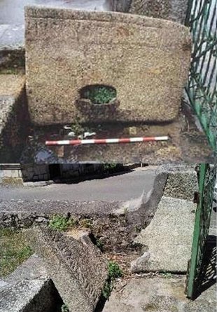 O sartego, antes (arriba) e despois da agresi&oacute;n (abaixo) / Foto: O cortello da Laracha