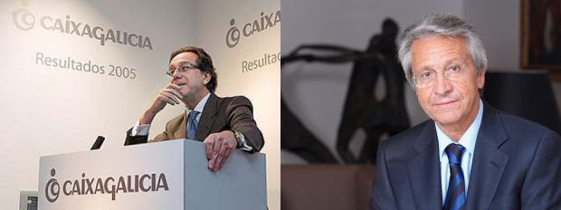 Xos&eacute; Lu&iacute;s M&eacute;ndez e Xulio Fern&aacute;ndez Gayoso pilotan respectivamente Caixa Galicia e Caixanova