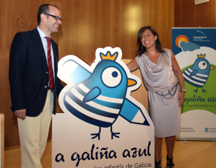 Os conselleiros de Educaci&oacute;n e Traballo durante a presentaci&oacute;n da nova imaxe para as escolas infant&iacute;s