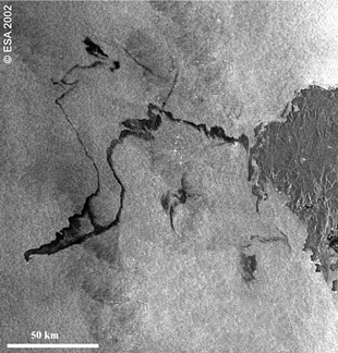 Imaxe do sat&eacute;lite, logo de 'pasear' o Prestige por toda a costa