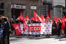 Membros de CCOO o pasado 18 de xaneiro, na manifestaci&oacute;n 'Galiza con Palestina'