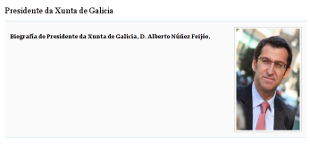 Biograf&iacute;a en branco do presidente da Xunta