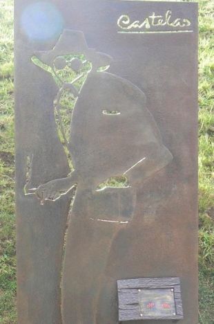 A escultura &eacute; de aceiro e na s&uacute;a elaboraci&oacute;n empregouse a t&eacute;cnica de corte oxiacetil&eacute;nico / Foto: CIG