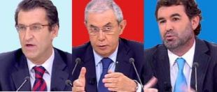 Os l&iacute;deres das tres forzas con representaci&oacute;n parlamentaria