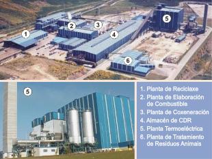 Vista a&eacute;rea das instalaci&oacute;ns de Sogama en Cerceda