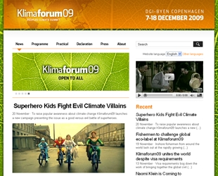 klimaforum09.org, web da cimeira clim&aacute;tica paralela &aacute; de Copenhaguen