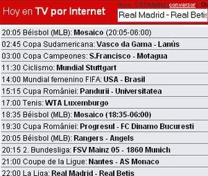 A axenda de retrasmisi&oacute;ns de hoxe en Rojadirecta.com