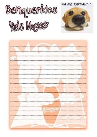 Exemplo de carta aos reis magos que incorpora o cat&aacute;logo