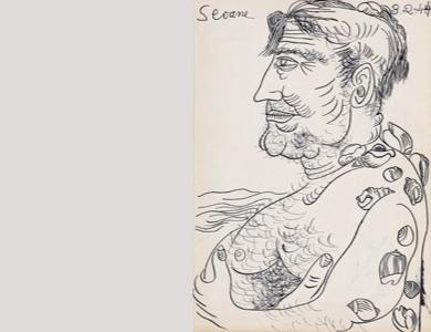 Dous dos debuxos que se exhibir&aacute;n na mostra 'Homenaxe &aacute; Torre de H&eacute;rcules'