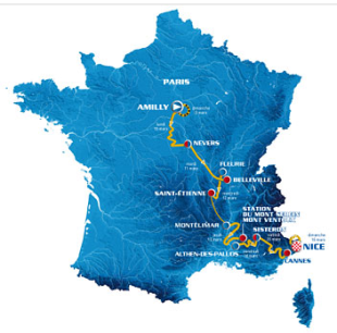 Traxecto da Par&iacute;s-Nice