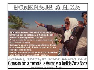 Cartaz dunha homenaxe que estes d&iacute;as recorda a s&uacute;a figura en Bos Aires