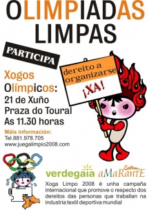 Cartaz anunciando as Olimp&iacute;adas Limpas en Compostela
