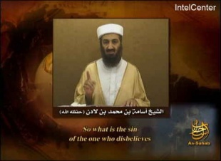Imaxe do v&iacute;deo de Ben Laden, difundido este martes