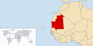 Localizaci&oacute;n de Mauritania, no norte de Africa
