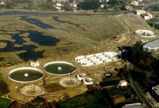 A actual depuradora do Lagares, vista dende o aire / Imaxe: Sertovial