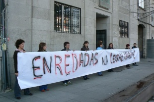As redeiras durante as manifestaci&oacute;ns de febreiro en Vigo