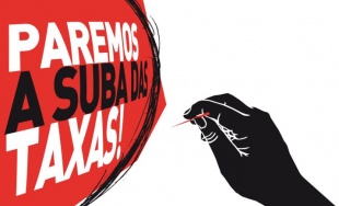 Detalle do cartaz da campa&ntilde;a "Paremos a suba das taxas"