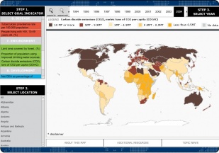 A web mostra mapas cos obxectivos que a&iacute;nda fican por cumplir. Este &eacute; da porcentaxe de emisi&oacute;ns de CO2 per c&aacute;pita (ampl&iacute;ase clicando nel)