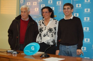 Os tres seleccionadores nacionais, xuntos na presentaci&oacute;n dos convocados e das convocadas para o 27-D