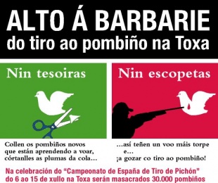 Imaxes da campa&ntilde;a contra o tiro ao pombi&ntilde;o