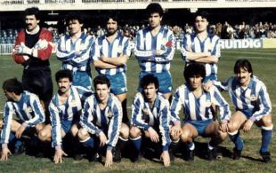 Jos&eacute; Lu&iacute;s co brazalete de capit&aacute;n, nun equipo do Deportivo dos anos 80 (clic para ampliar)